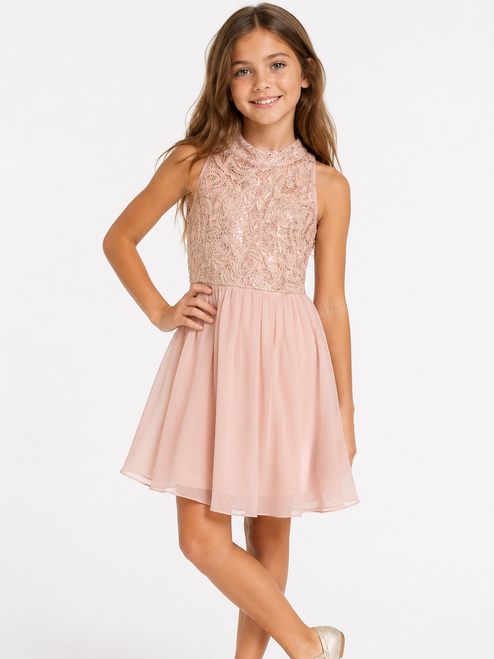 Speechless Sparkle Pink Halter Dress